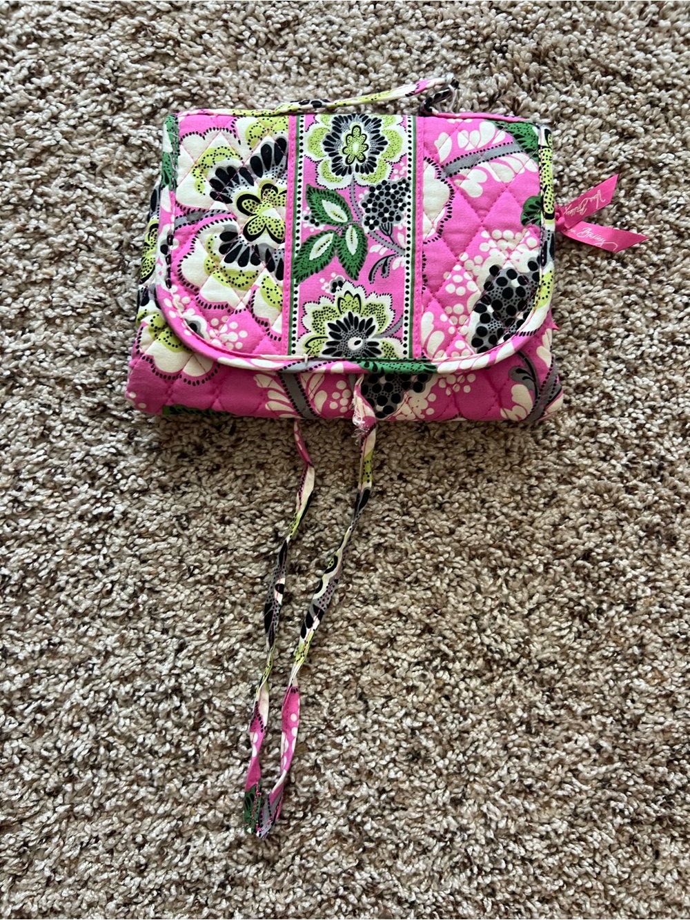 Vera Bradley Pink Quilted Floral travel beauty Bag